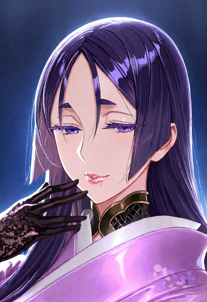 Berserker's Elegance - Minamoto-no-Raikou in Violet Splendor