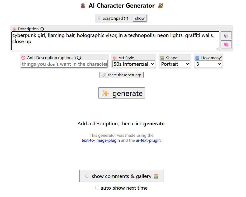 AI Character Generator