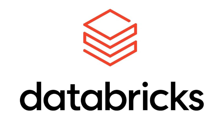 The image displays the Databricks logo, featuring a stylised red geometric stack above the word 'databricks' in bold, modern lowercase lettering. This design reflects the company's focus on unified data analytics and advanced AI solutions.