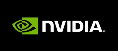 NVIDIA logo featuring a stylised green eye icon on the left and the word 'NVIDIA' in bold white letters on a black background.