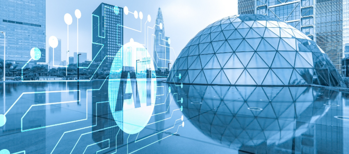 Shanghai skyline with AI technology overlay showing 118 billion yuan revenue milestone, representing China's artificial intelligence industry growth and technological advancement in the financial hub
