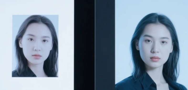 AI photo animation software interface showing before and after comparison of static photo transformed into animated video with motion effects and dynamic elements